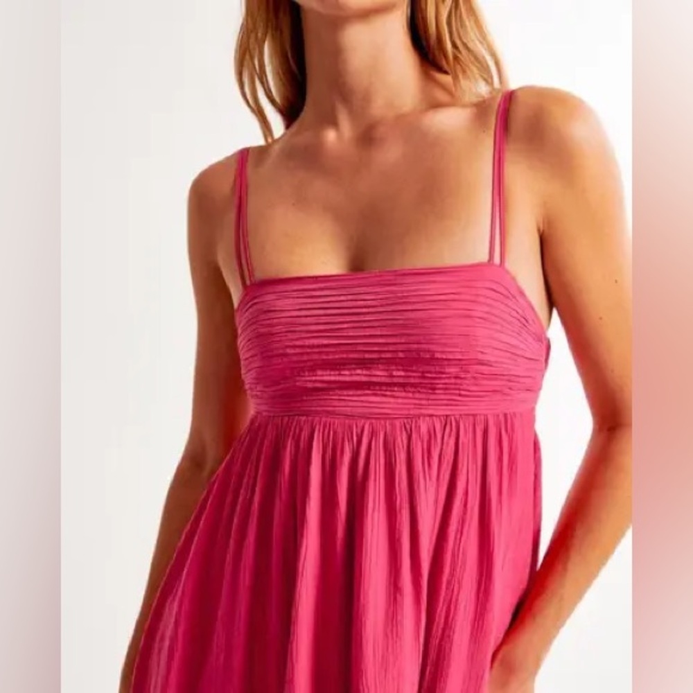 Abercrombie & Fitch Pink Crepe Midi Dress - Picture 2 of 10